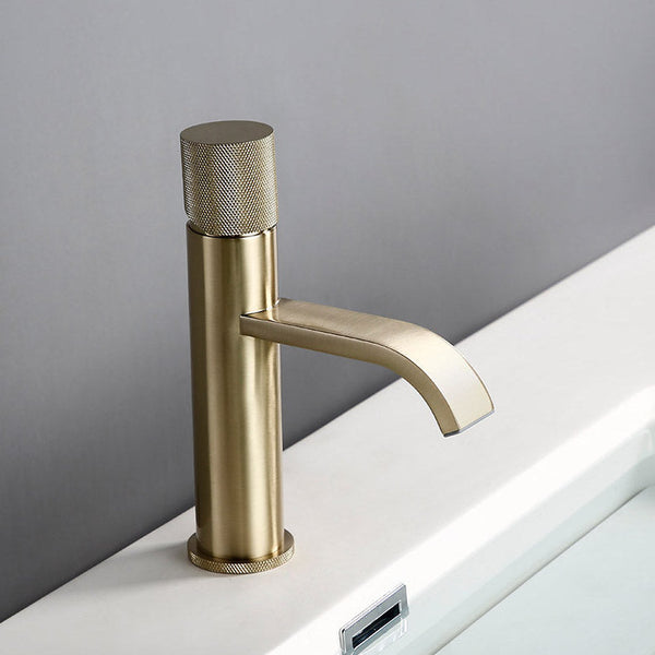 Mitigeur de salle de bain or brossé